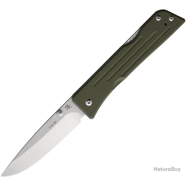 Couteau Main Street Route 66 Lame Acier CPM-S45VN Drop Point Manche G10 Vert Olive Lockback MMS003