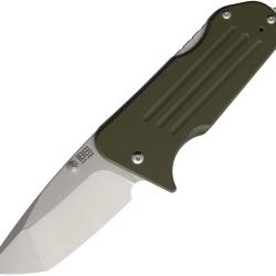 Couteau Pliant Main Street Broadway Lame Acier CPM-S45VN Tanto Manche G10 Vert Olive Lockback MMS008