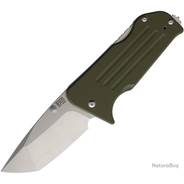 Couteau Pliant Main Street Broadway Lame Acier CPM-S45VN Tanto Manche G10 Vert Olive Lockback MMS008
