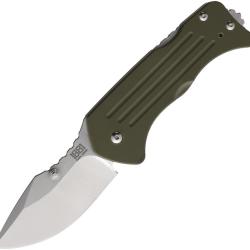 Couteau Main Street Lombard Lame Acier CPM-S45VN Drop Point Manche G10 Vert Olive Lockback MMS015