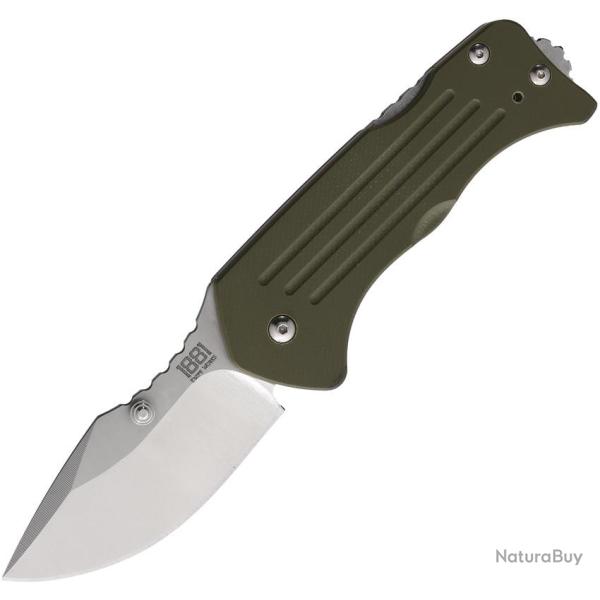 Couteau Main Street Lombard Lame Acier CPM-S45VN Drop Point Manche G10 Vert Olive Lockback MMS015