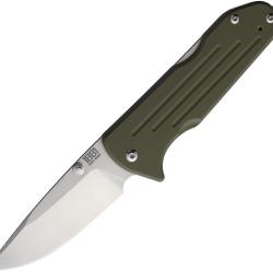 Couteau Main Street Bourbon Lame Acier CPM-S45VN Drop Point Manche G10 Vert Olive Lockback MMS021