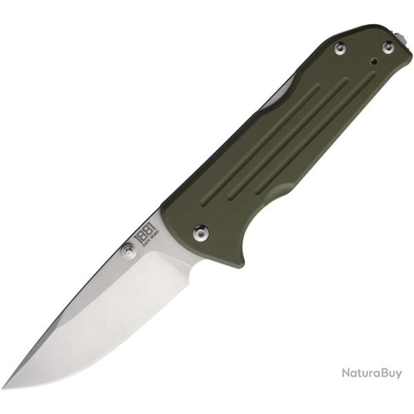 Couteau Main Street Bourbon Lame Acier CPM-S45VN Drop Point Manche G10 Vert Olive Lockback MMS021