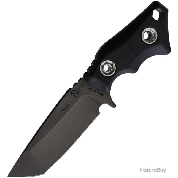 Couteau Fixe Main Street Micro Lame Acier 1095 Tanto Manche G10 Noir MMS032