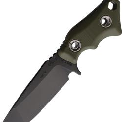 Couteau Fixe Main Street Micro Lame Acier 1095 Tanto Manche G10 Vert Olive MMS042