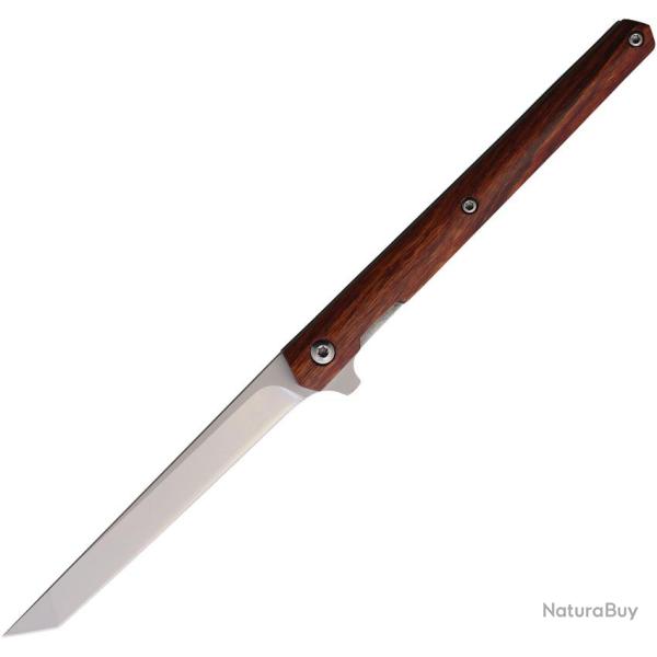 Couteau Pliant Mavik Gear Sera Lame Acier 440 Tanto Manche Bois Marron Linerlock �tui Cuir MG10046