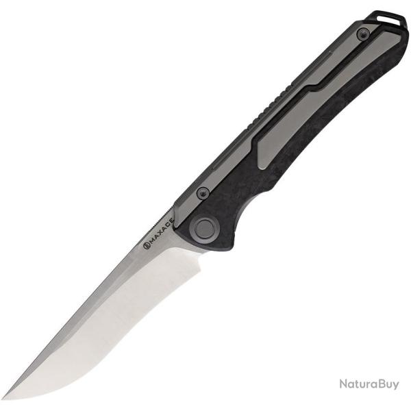 Couteau Maxace Kestrel Ti/CF Lame Acier M390 Manche Fibre de Carbone et Titane Framelock MAXM06D