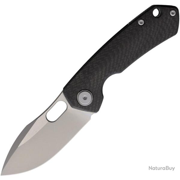 Couteau Pliant Maxace Meerkat M Lame Acier M390 Drop Point Manche Fibre de Carbone Linerlock MAXM17D
