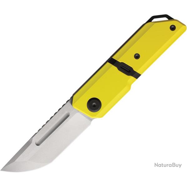 Couteau Maxace Capsule Lame Acier CPM-MagnaCut Tanto Manche Titane Jaune et Noir Linerlock MAXMM291A