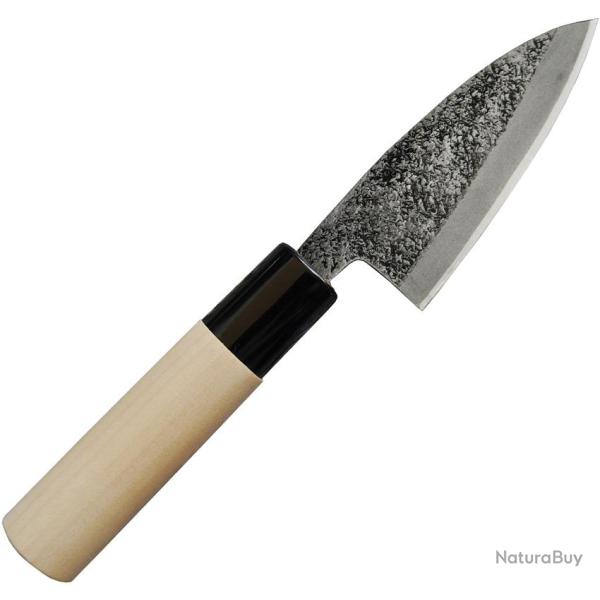 Couteau de Cuisine Mikihisa Deba 90mm Lame Acier Manche Bois MIKA038