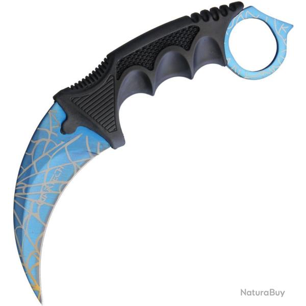Couteau Fixe Spider Web Neck Lame Inox Karambit Manche Nylon Noir �tui Nylon M4371
