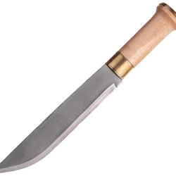 Couteau Fixe Finnish Lame Inox Manche Bois &Eacute;tui Cuir M4661