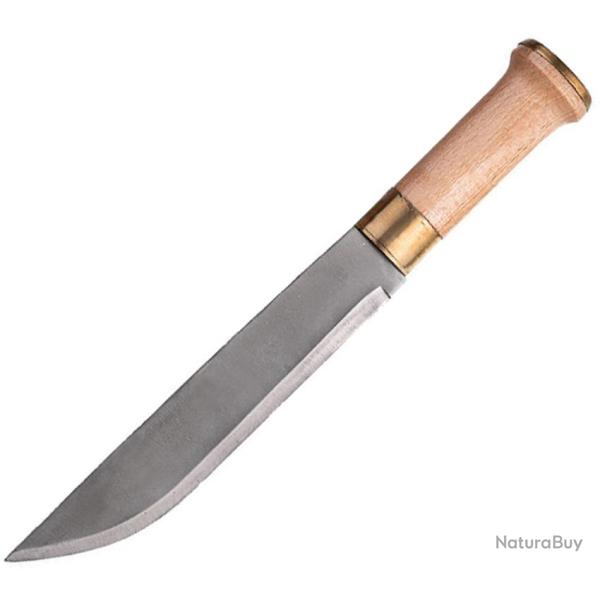 Couteau Fixe Finnish Lame Inox Manche Bois �tui Cuir M4661