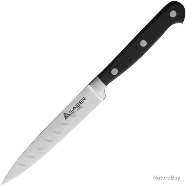 Couteau � Steak Lame Inox Manche Bois Noir M4681