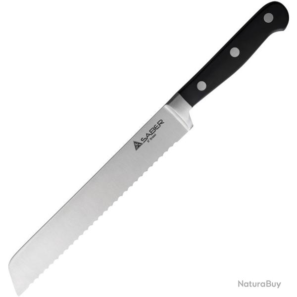 Couteau � Pain Lame Inox Manche Bois Noir M4683