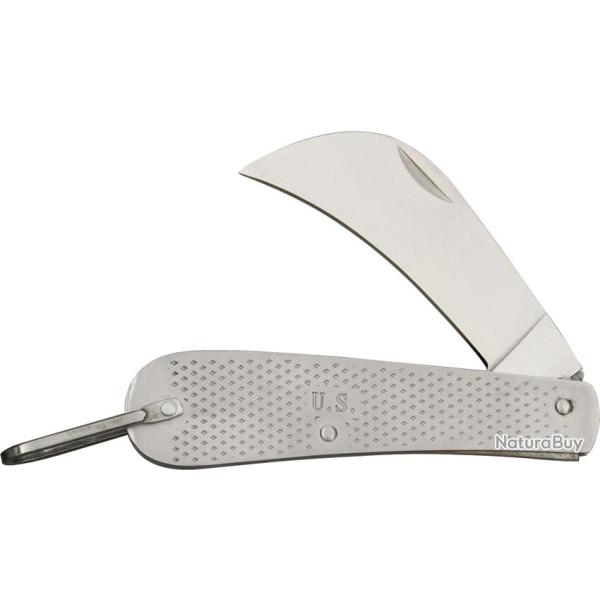 Couteau Pliant US Lame Inox Hawkbill Manche Inox Linerlock MI192