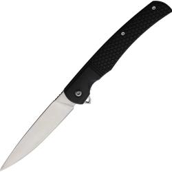 Couteau Pliant Lame Inox Satin&eacute;e 10,16 cm Ferm&eacute; 12,7 cm Manche Plastique Noir Linerlock MI314