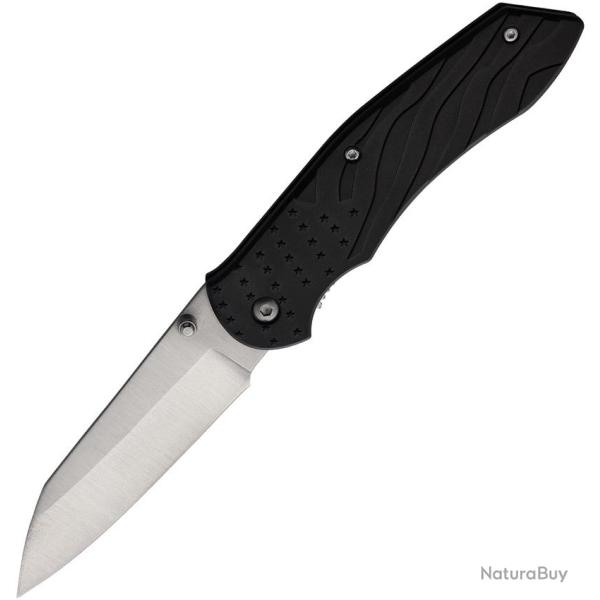 Couteau Pliant Lame Inox Satin�e 8,89 cm Ferm� 11,43 cm Manche Plastique Noir Linerlock MI317