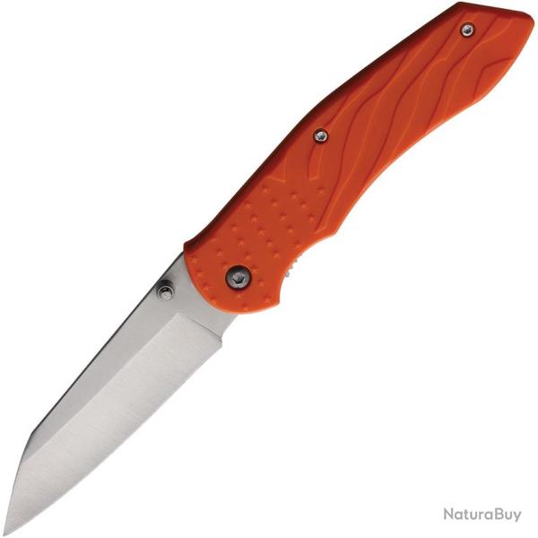 Couteau Pliant Lame Inox Manche Plastique Orange Linerlock MI318