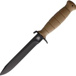Couteau Fixe Military Lame Inox Manche ABS Marron &Eacute;tui ABS MI319