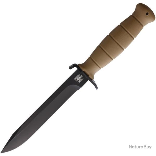Couteau Fixe Military Lame Inox Manche ABS Marron �tui ABS MI319