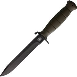 Couteau Fixe Military Lame Inox Manche ABS Vert Olive &Eacute;tui ABS MI320