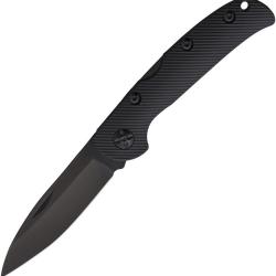 Couteau Pliant Lame Inox Manche Synth&eacute;tique Noir Lockback MI333