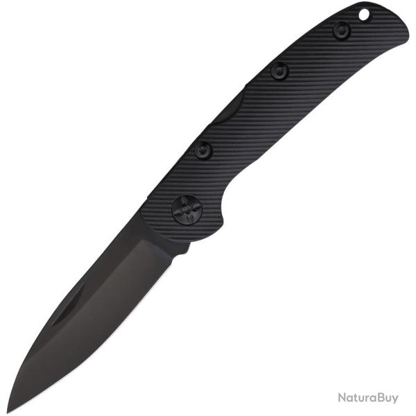 Couteau Pliant Lame Inox Manche Synth�tique Noir Lockback MI333