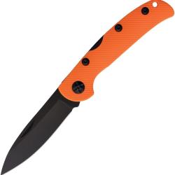 Couteau Pliant Lame Inox Manche Synth&eacute;tique Orange Lockback MI334
