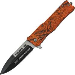 Couteau Pliant Trump A/O Lame Inox Spear Point Manche ABS Camo Orange Linerlock TR0513OC