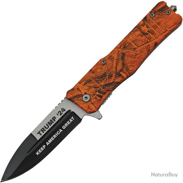 Couteau Pliant Trump A/O Lame Inox Spear Point Manche ABS Camo Orange Linerlock TR0513OC