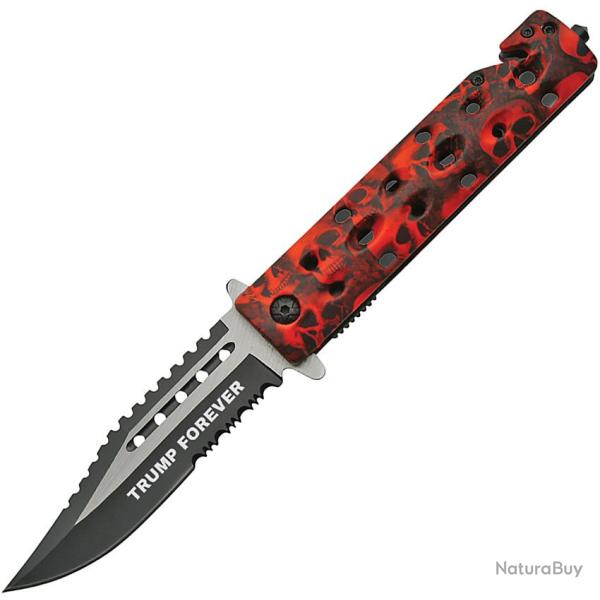 Couteau Pliant Trump A/O Lame Inox Clip Point Manche ABS Noir et Rouge Linerlock TRV0325RD