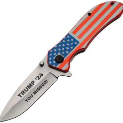 Couteau Pliant Trump A/O Lame Inox Spear Point Manche Aluminium Rouge Linerlock TRV0406US