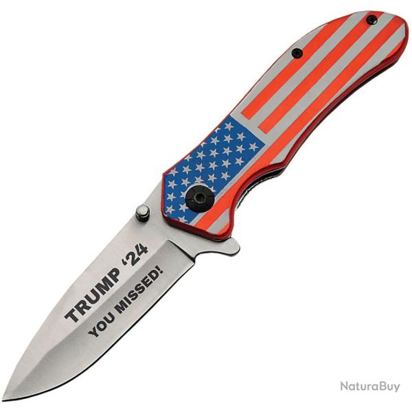 Couteau Pliant Trump A/O Lame Inox Spear Point Manche Aluminium Rouge Linerlock TRV0406US