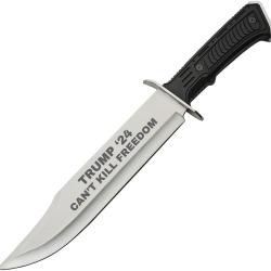 Couteau Fixe Trump Bowie Lame Inox Manche ABS Noir &Eacute;tui Nylon TRV1515SL