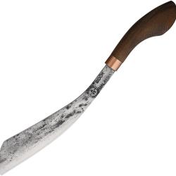 Couteau Fixe My Parang Village Chandong Lame Acier 5160 Manche Bois &Eacute;tui Nylon MYPVCDG12