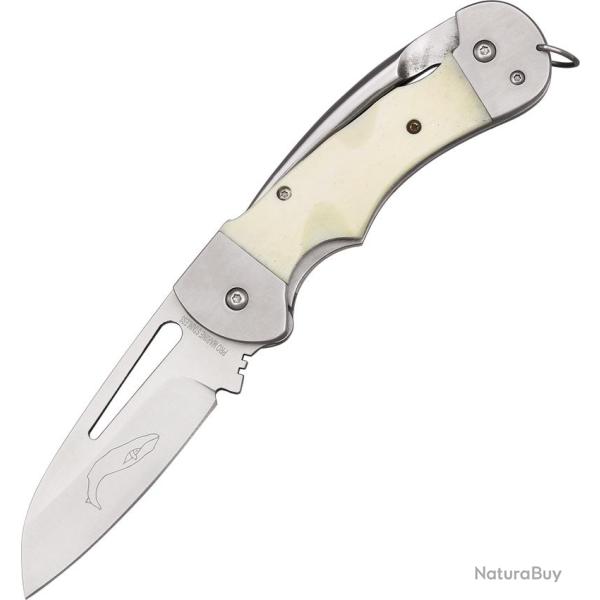 Couteau Pliant Myerchin Generation 2 Captain Lame Inox Manche Os Blanc Linerlock �tui Nylon MYAF300