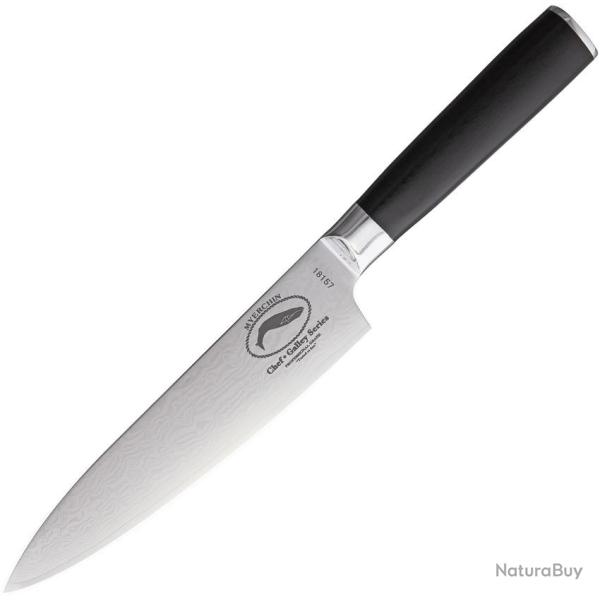 Couteau de Chef Myerchin Galley Lame Acier Damas Manche G10 Noir MYG100