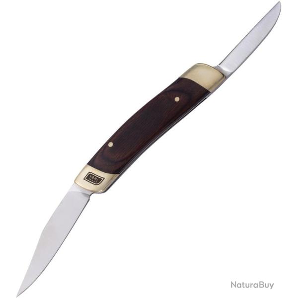Couteau Pliant No Box Tools Whittler Lame Acier 5Cr15MoV Manche Bois Marron NBT010008