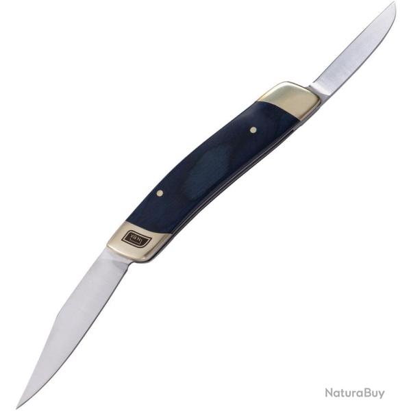 Couteau Pliant No Box Tools Whittler Lame Acier 5Cr15MoV Manche Bois Bleu NBT010009