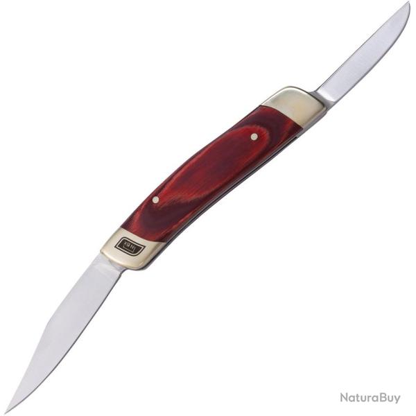 Couteau Pliant No Box Tools Whittler Lame Acier 5Cr15MoV Manche Bois Rouge NBT010010