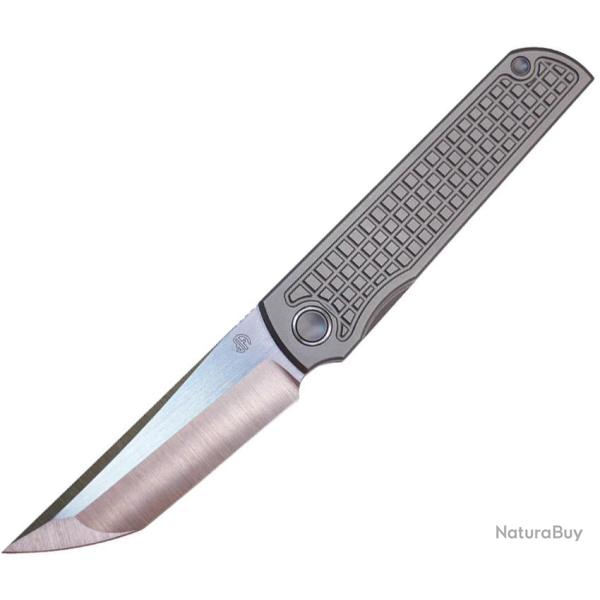 Couteau North Mountain Blade The Chop Lame Acier M390 Manche Titane Gris Framelock NMB2410CM390