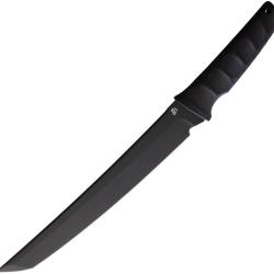 Couteau North Mountain Blade Tactical Lame Acier Noire Tanto Manche Synth&eacute;tique Noir NMB2413XLO1F