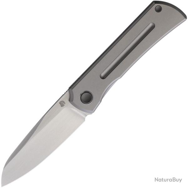Couteau North Mountain Blade Moon Stripe Lame Acier M390 Manche Titane Gris Framelock NMB2526ST