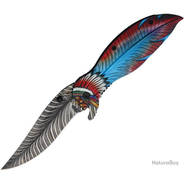 Couteau Pliant Feather A/O Lame Inox Manche Aluminium Linerlock NV326