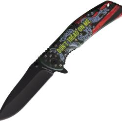Couteau Pliant Don't Tread On Me Lame Inox Manche ABS Linerlock NV336