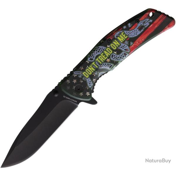 Couteau Pliant Don't Tread On Me Lame Inox Manche ABS Linerlock NV336