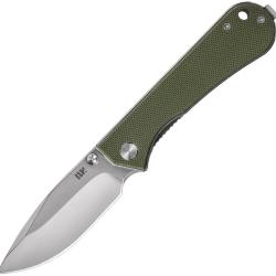 Couteau Pliant NUKNIVES Kumpanter Lame Acier D2 Drop Point Manche G10 Vert OD Linerlock NUKS131003