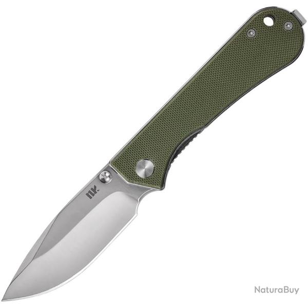 Couteau Pliant NUKNIVES Kumpanter Lame Acier D2 Drop Point Manche G10 Vert OD Linerlock NUKS131003