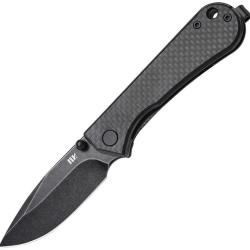 Couteau NUKNIVES Kumpanter Lame Acier D2 Drop Point Manche Fibre de Carbone Linerlock NUKS131009